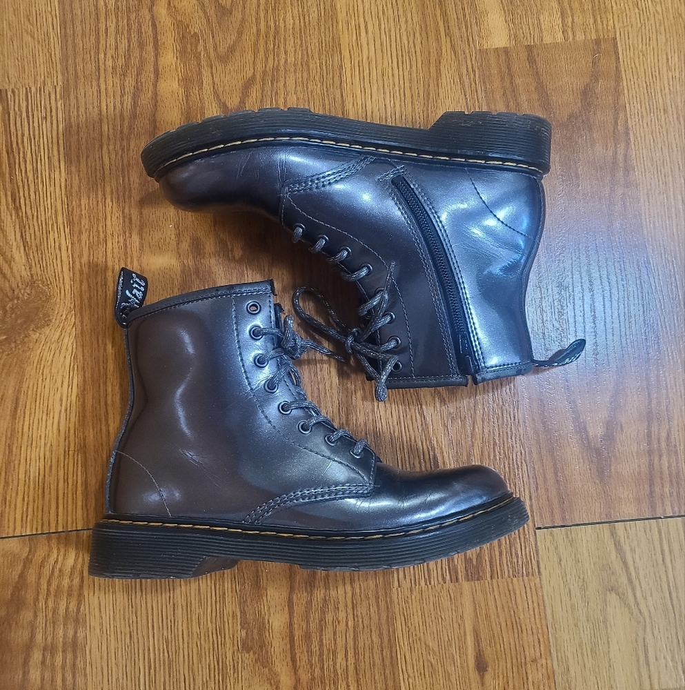 Metallic Silver Doc Martens Size 4 Kids